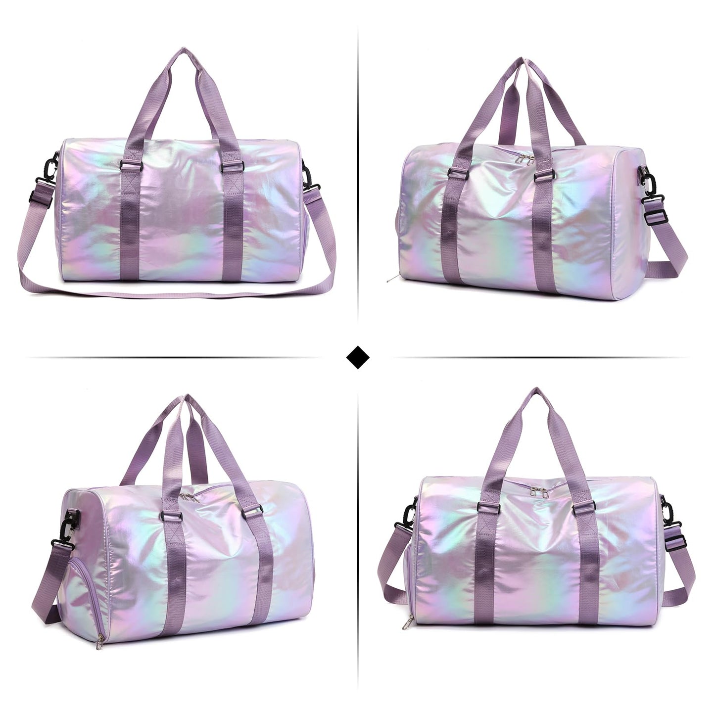 Yaopeing Gym Bag with Shoes Compartment,Sports Duffle Bag for Girls,Waterproof Travel Gym Tote Bags for Women,Purple