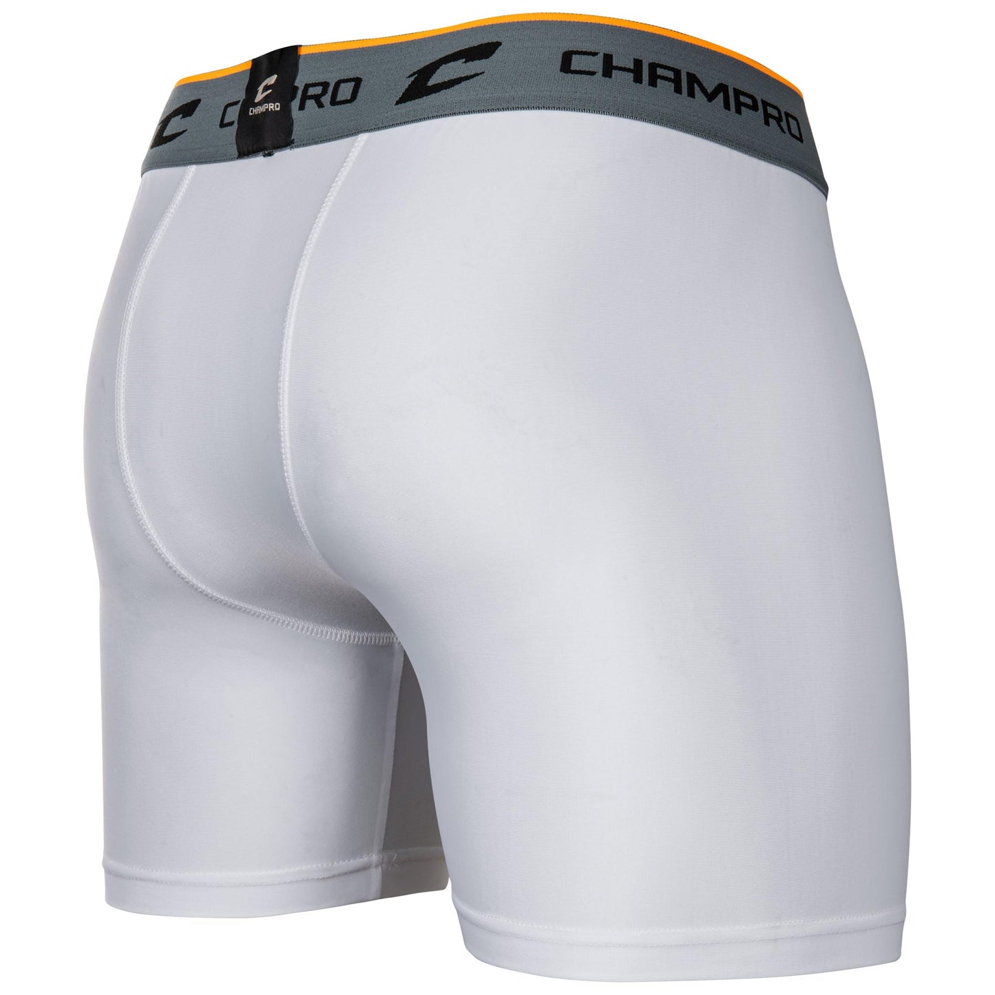 Champro Standard Compression Boxer Shorts with Athletic Cup, White, Adult X-Large