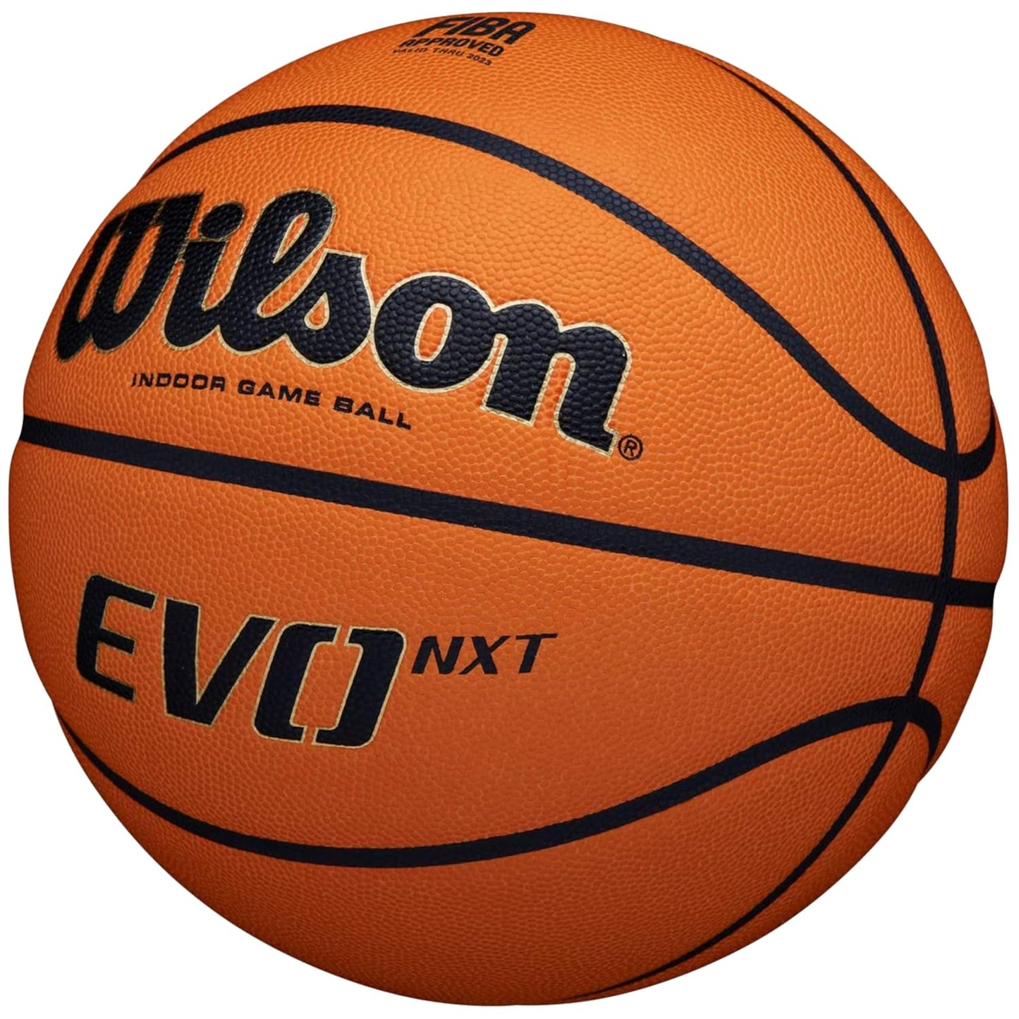Wilson Basketball EVO NXT FIBA Game Ball, Mixed Leather, Ideal for Indoor, Size 7, Brown, WTB0965XB