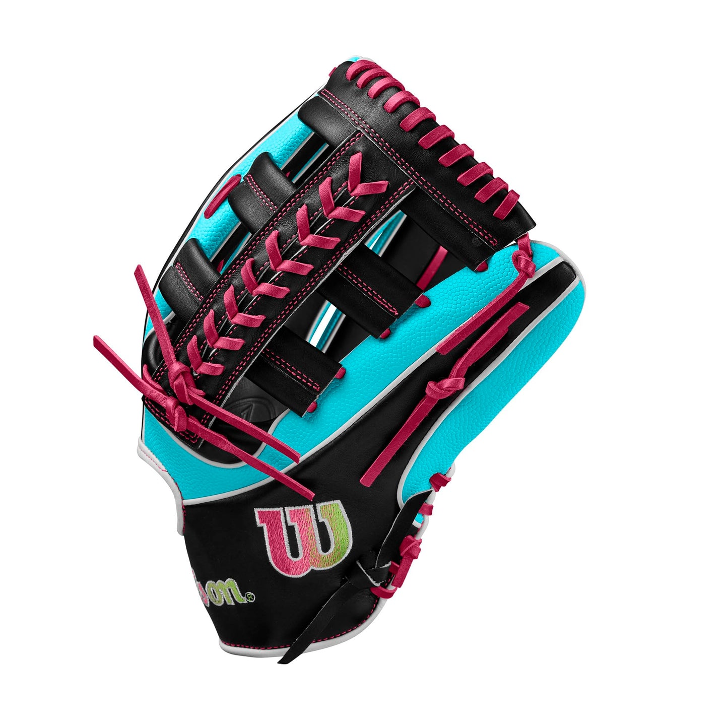 Wilson Winter 2024 A2K 1810SS 12.75" Outfield Baseball Glove - Seafoam/Black/Flamingo, Right Hand Throw