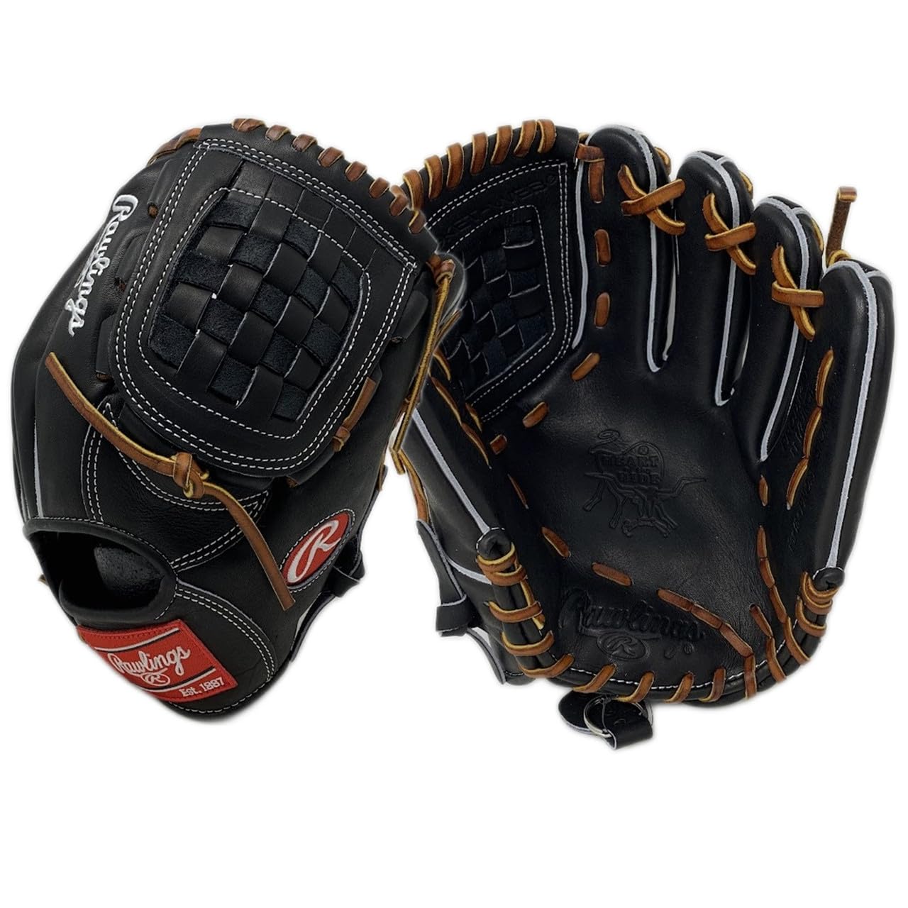 Rawlings Heart of The Hide Baseball Glove Pro Stiff & Standard Fit Models | Classic Colors | Sizes 11.5" - 12.75" | Multiple Styles (Black | DJ2 | Closed Web, 11.5" | Infield, Right Hand Throw)