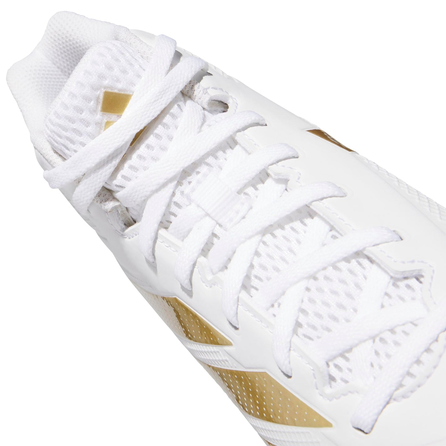 adidas Men's Adizero Impact.2 Molded American Football Sneaker, White/Gold Metallic/White, 10