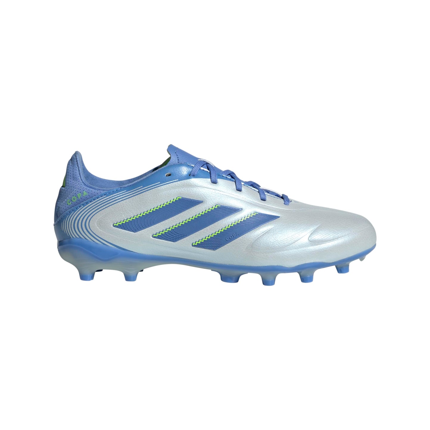 adidas Copa Pure 3 League Firm Multi Ground Sneaker, Halo Blue/Blue Fusion/Lucid Lemon, 1 US Unisex Little Kid