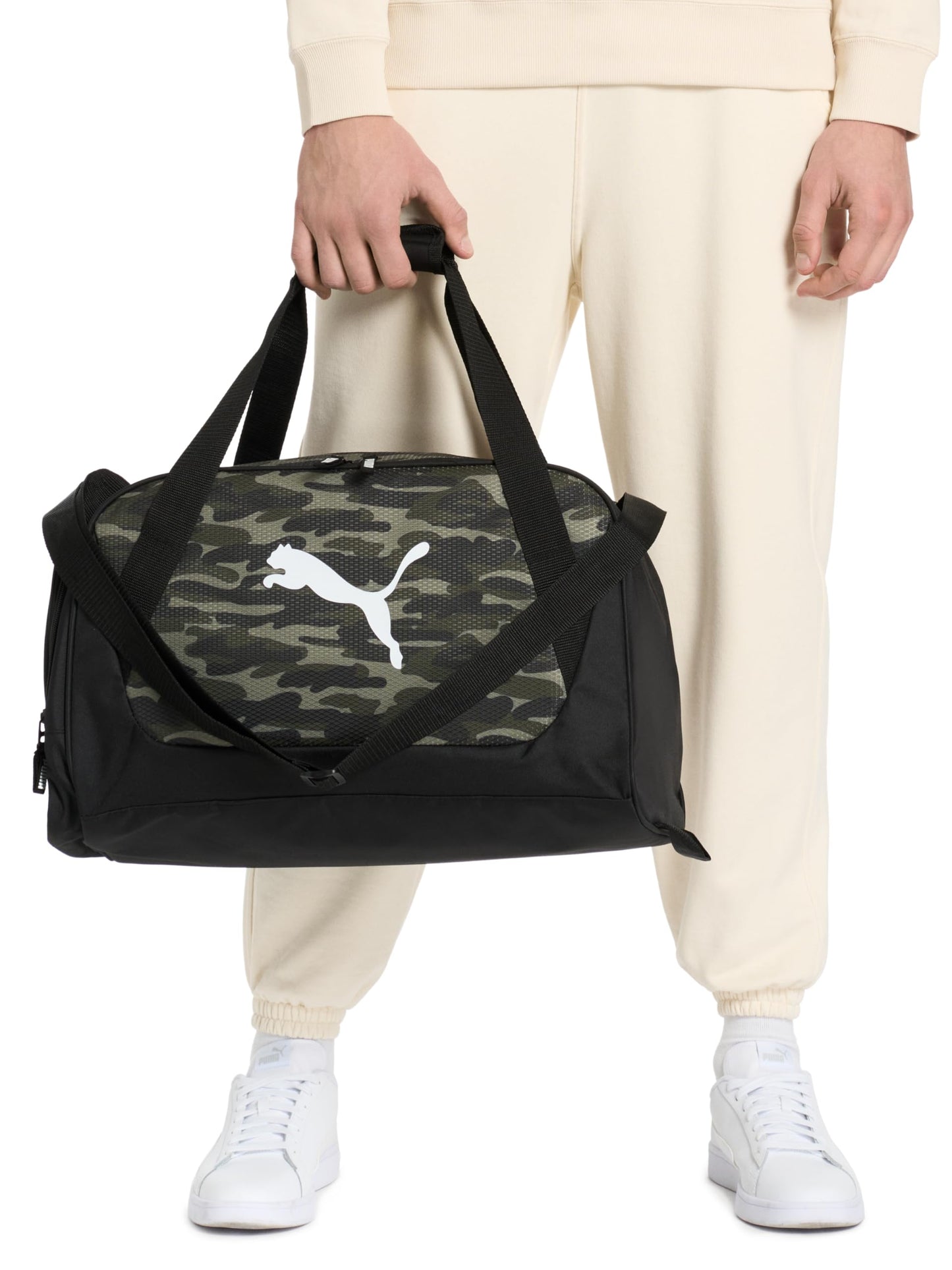 PUMA unisex adult Evercat Form Factor Duffel Bags, Green Camo, One-Size US