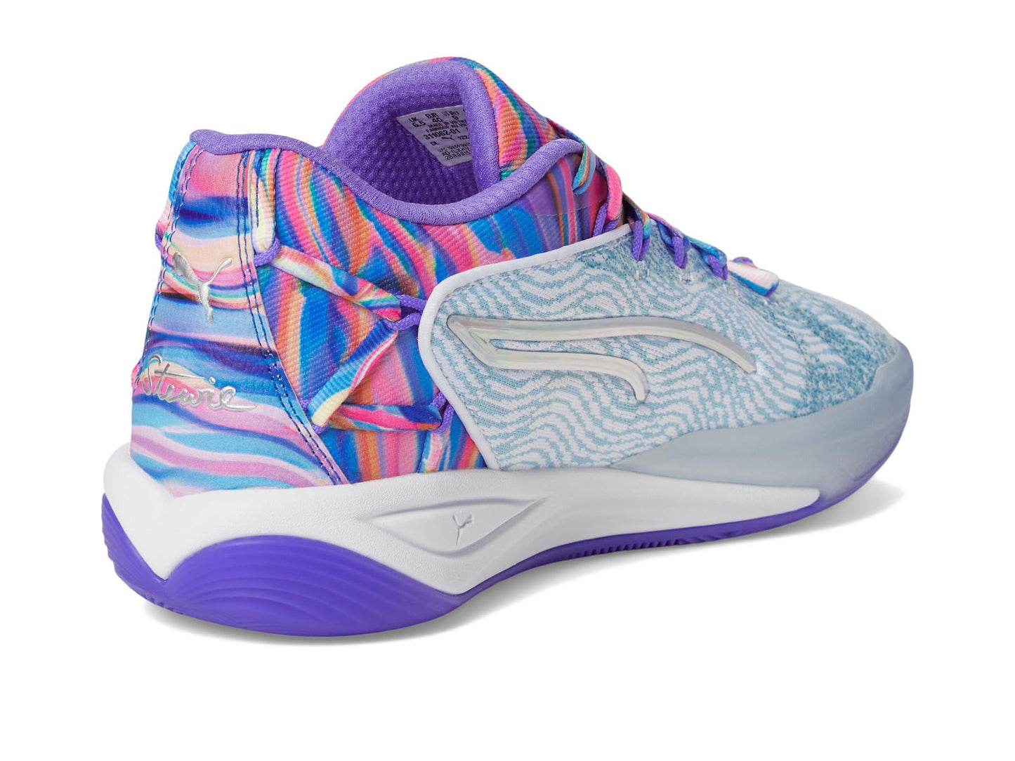 PUMA Women's Stewie Basketball Shoes Sneaker, White/Light Aqua, 8