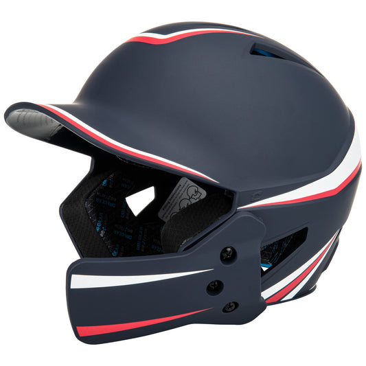 CHAMPRO HX Legend Plus Baseball Batting Helmet, Large, Scarlet, White, Navy