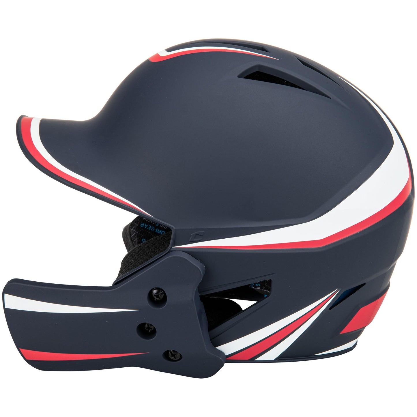 CHAMPRO HX Legend Plus Baseball Batting Helmet, Large, Scarlet, White, Navy