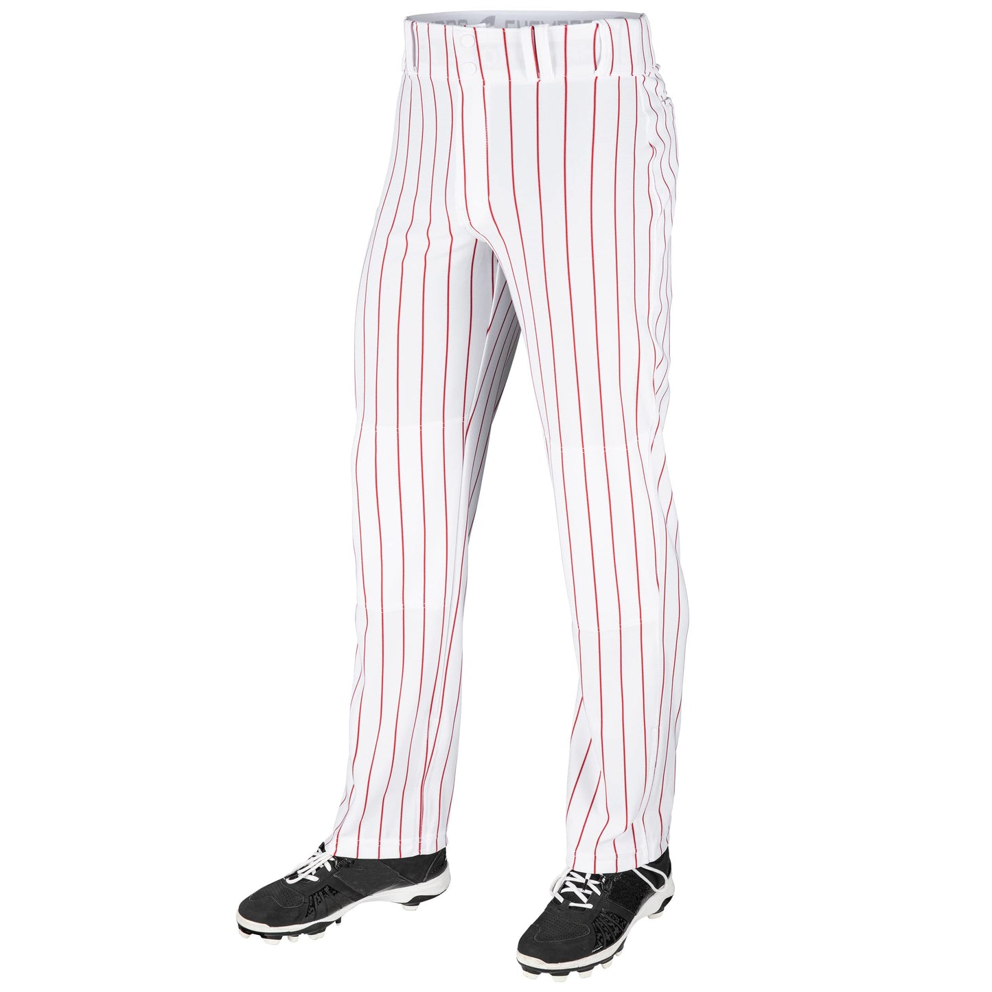 CHAMPRO Men' Champro Adult Pinstripe Ob Triple Crown Open Bottom Baseball Pant, White, Scarlet, Medium US