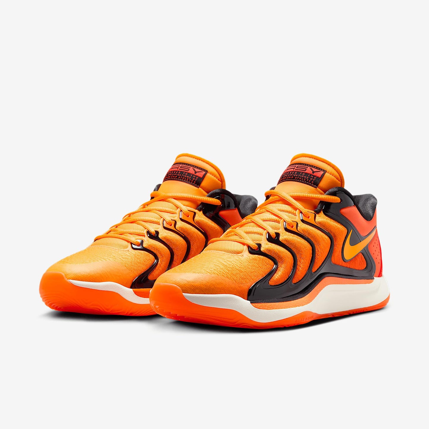 KD17 Basketball Shoes (FJ9487-800, Safety Orange/Total Orange/Black/Sundial) Size 10.5