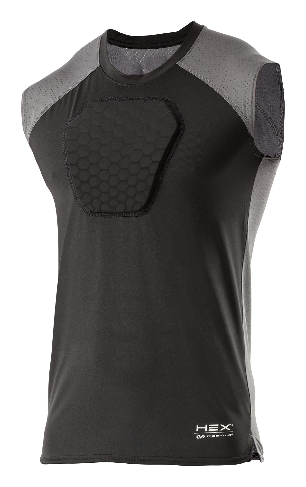 McDavid Chest Protector, HEX Baseball Chest Protector Adult Sizes. Heart Guard Sternum Protection Compression Shirts, Padded Football Shirt for Lacrosse, Softball, Paintball, Rugby & More Black