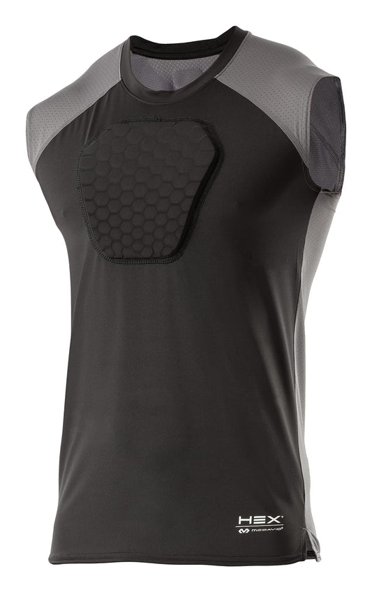 McDavid Chest Protector, HEX Baseball Chest Protector Adult Sizes. Heart Guard Sternum Protection Compression Shirts, Padded Football Shirt for Lacrosse, Softball, Paintball, Rugby & More Black