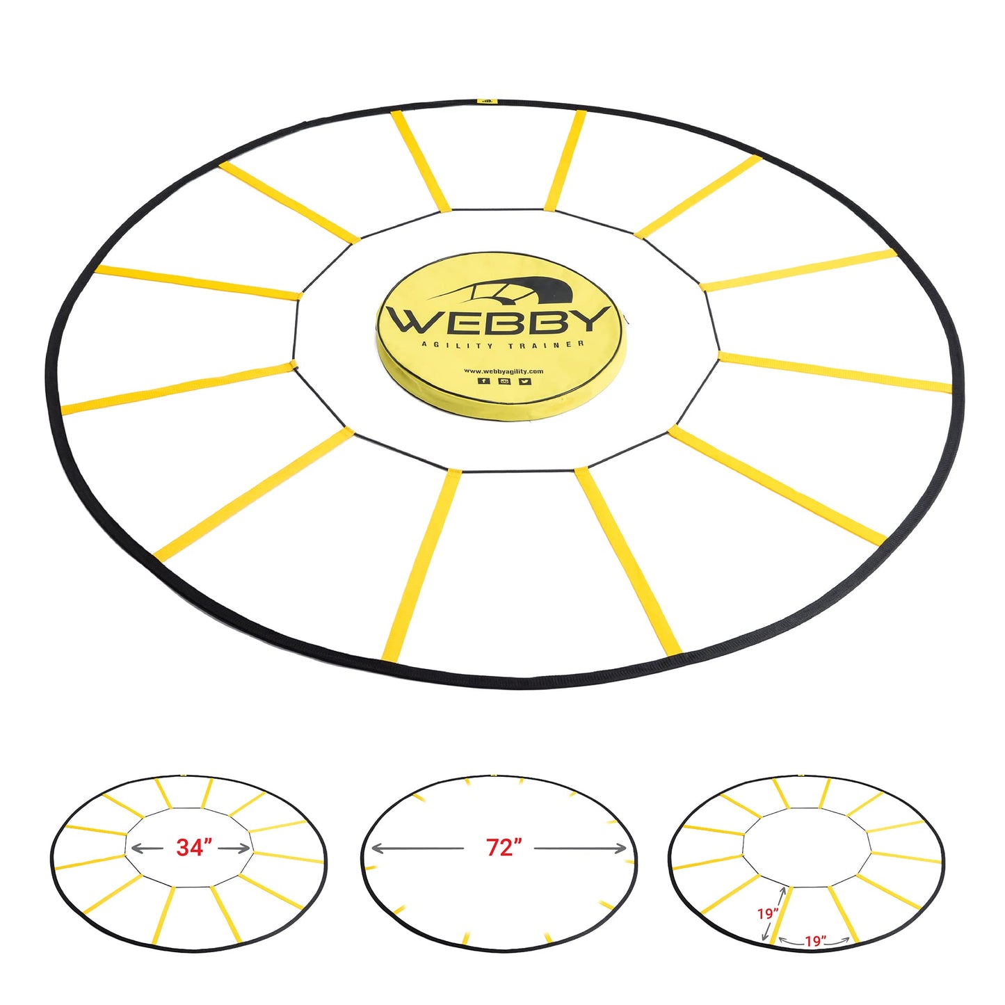 Webby Agility Trainer – Circle Speed and Agility Ladder for High Intensity Footwork Drills and Skills – A Circular Piece of Training Equipment That Changes The Way You Move