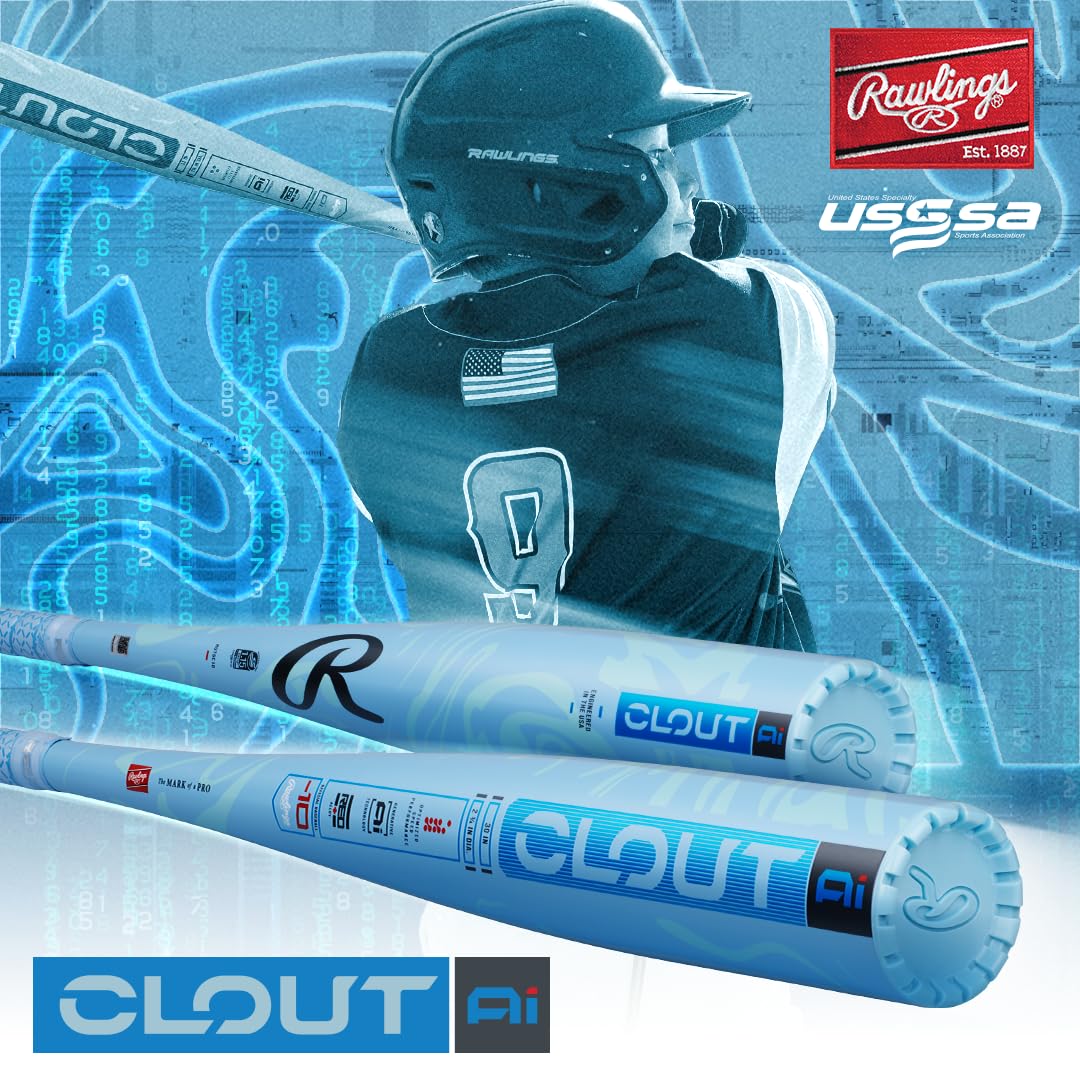 Rawlings | Clout AI Baseball Bat | USSSA | 30-inch | -10