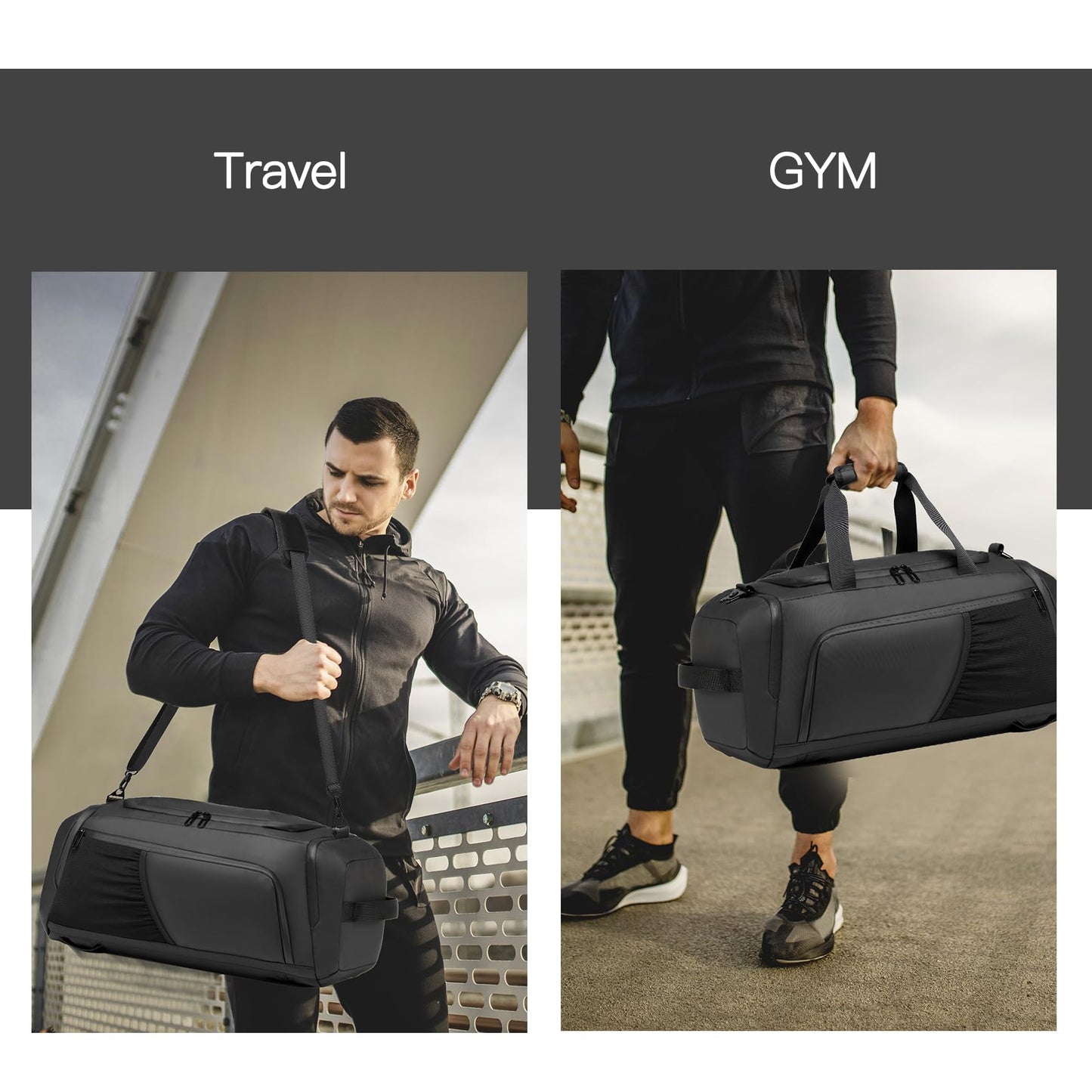 Gym Duffle Bag Waterproof Sports Duffel Bags Travel Weekender Bag for Men Women Overnight Bag with Shoes Compartment