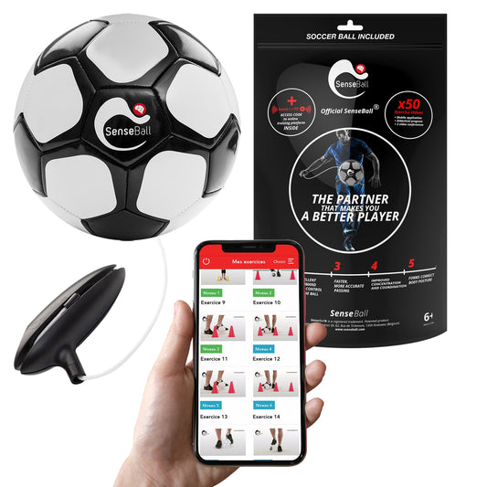 SenseBall Soccer Ball - Training Gear for Kids & Adults - Improve Skills & Control with 50 Video Exercises & Personal Soccer Coach App