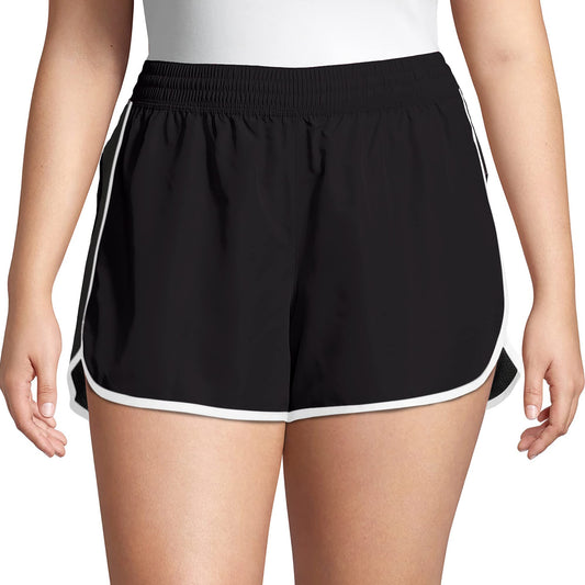 JUST MY SIZE Womens Active Woven Run Athletic-shorts, Black