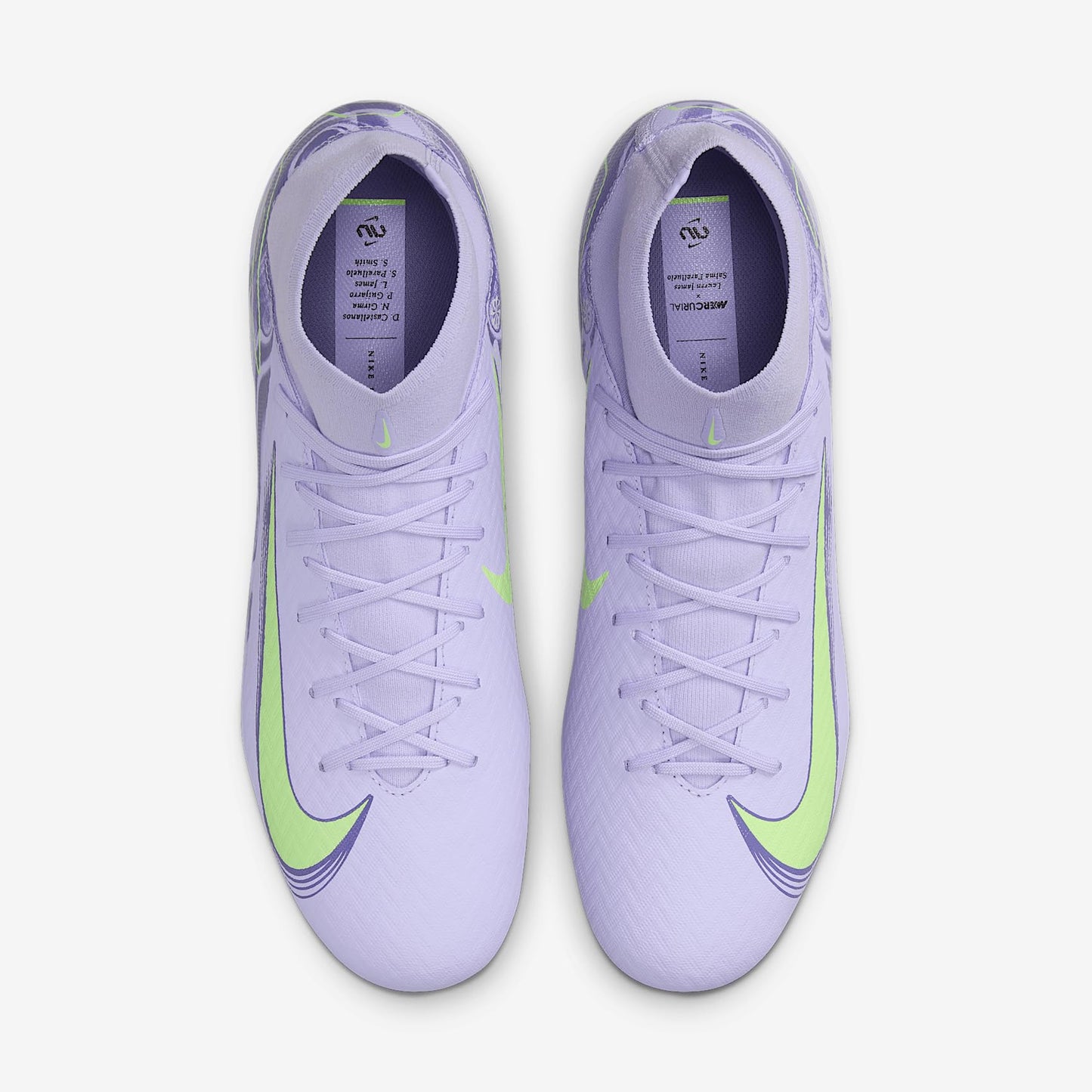 Nike United Mercurial Superfly 10 Academy MG High-Top Soccer Cleats (HF1601-500, Purple Agate/Barely Volt) Size 8.5