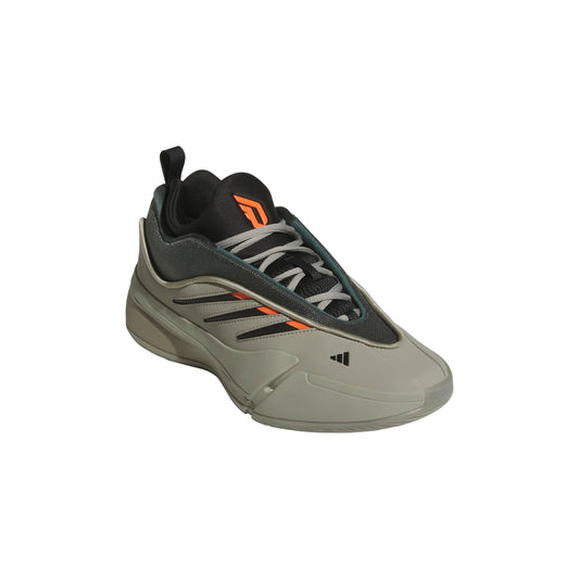 adidas Unisex Dame 9 Basketball Sneaker, Silver Pebble/Ivy/Impact Orange, 6 US Men