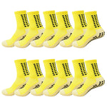 TOQGEZYJ Mens Grip Socks Anti-Slip Soccer Socks Grip Pads Non Skid Athletic Socks Football Running Pilates Yoga Socks 6 Pairs
