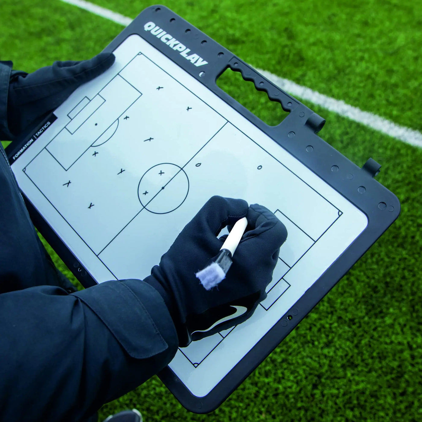 QUICKPLAY Soccer Coach Tactics Board | Dual Sided Soccer Coach Marker Board