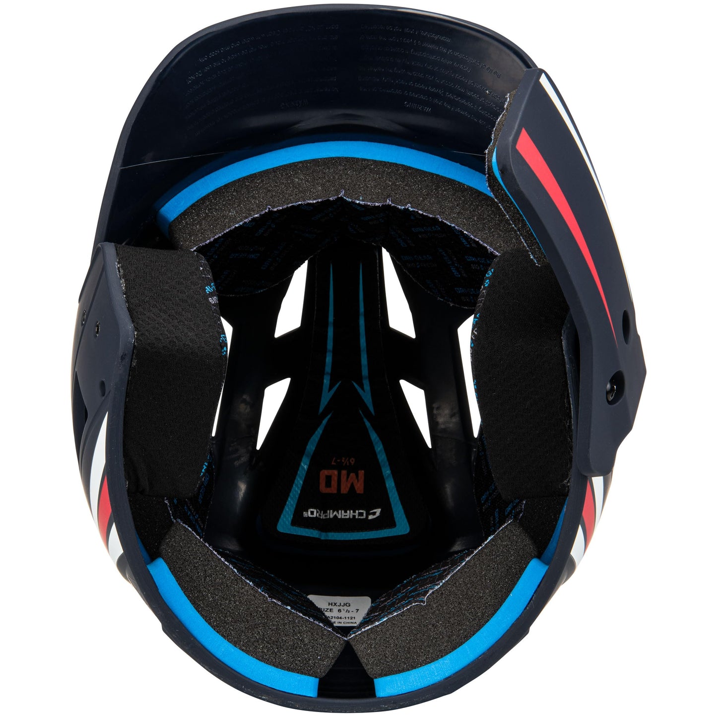 CHAMPRO HX Legend Plus Baseball Batting Helmet, Large, Scarlet, White, Navy