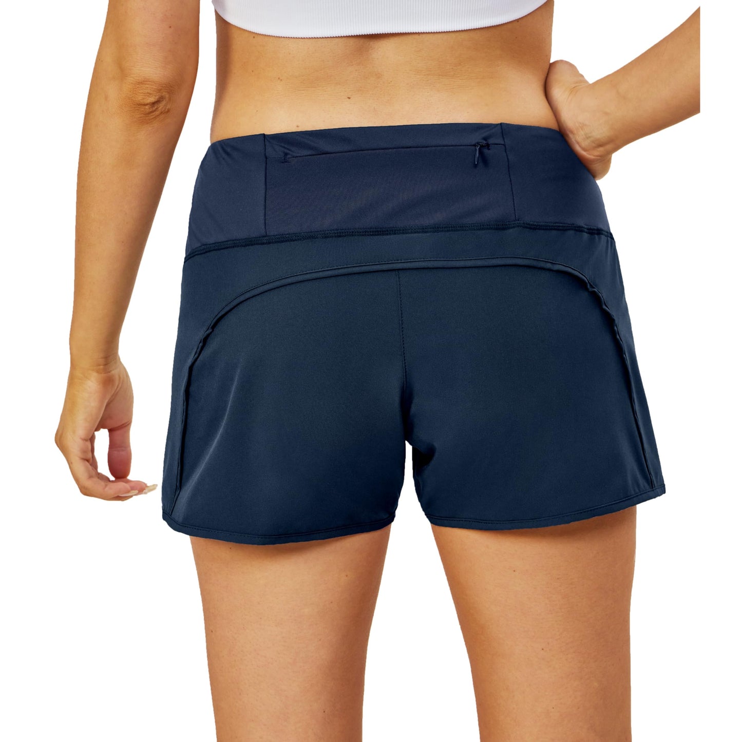 Little Donkey Andy Women's Athletic Running Shorts High Waisted Quick Dry Gym Workout Sports Navy Blue, XL