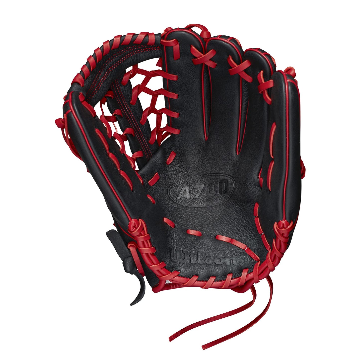 Wilson 2022 A700 12" Outfield Baseball Glove - Black/Red, Right Hand Throw