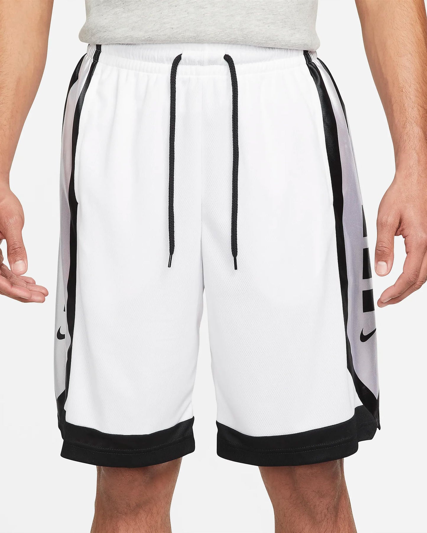 Nike Dri-FIT Elite Men's Basketball Shorts (X-Large, White/Black/Black)