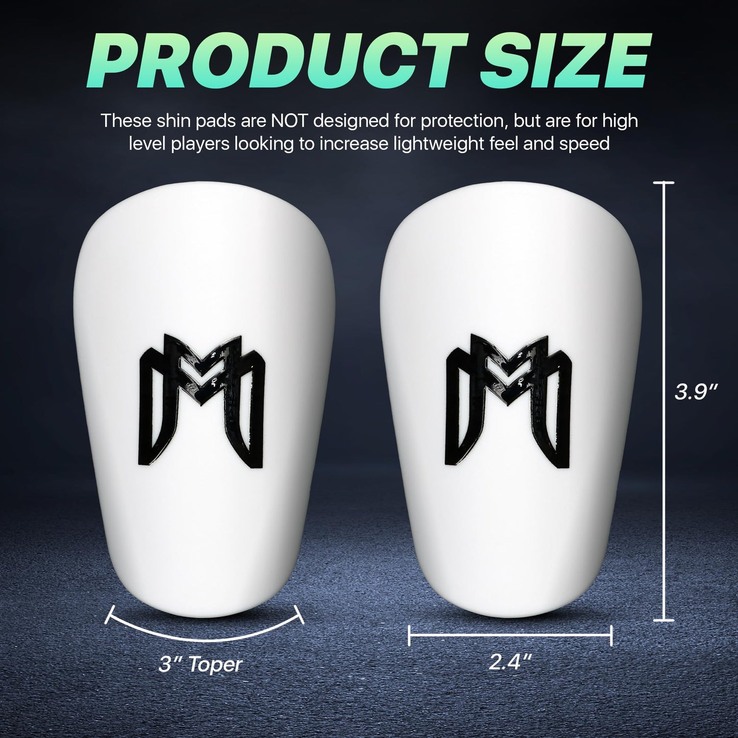 MediCaptain MiniGuards - Mini Shin Guards for Soccer Players - Tiny Shin Pads for Men, Women, Teens - Miniature Shin Guards 3.9 x 2.4 inch - Perfect for High Level Soccer Athletes (White)