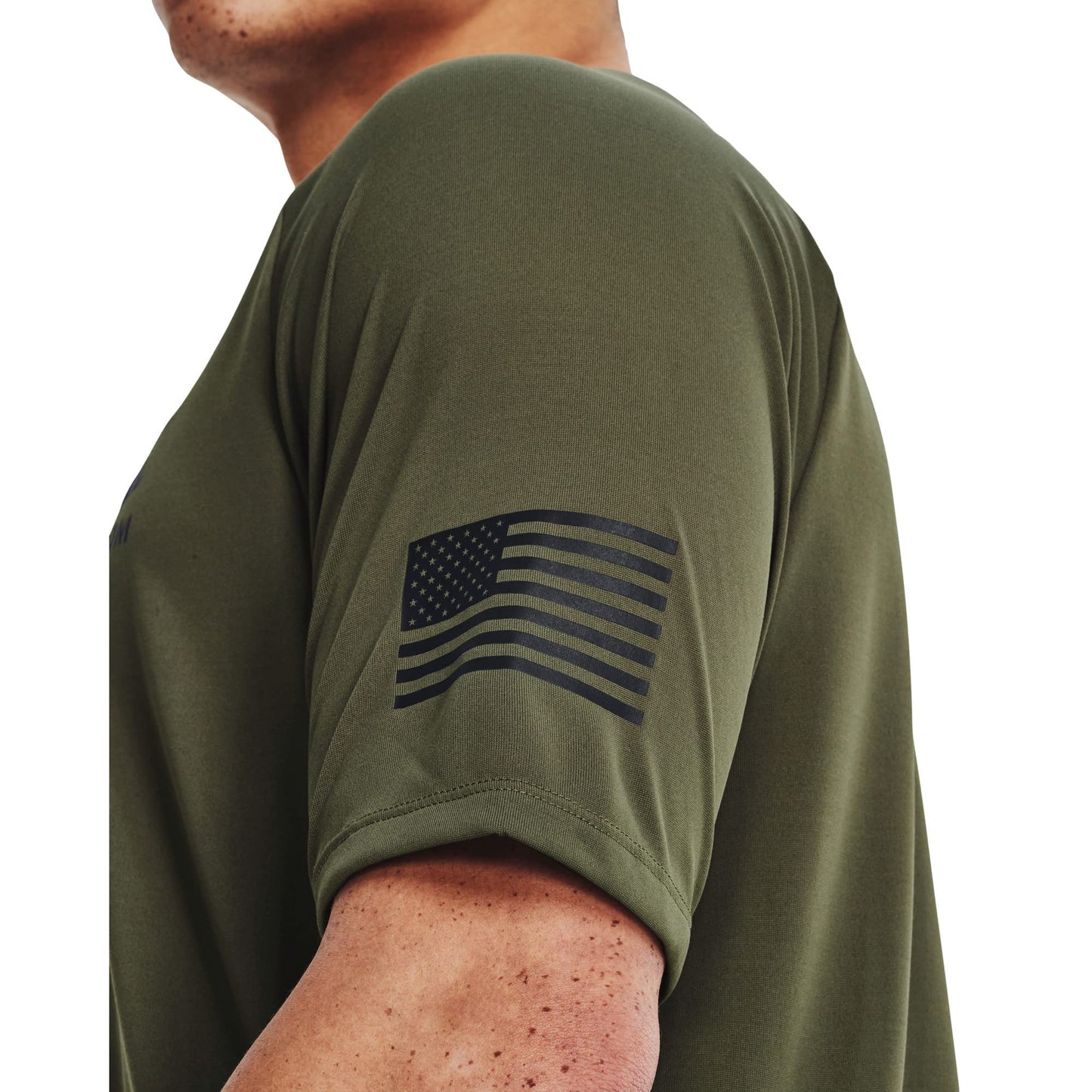 Under Armour Men's Freedom Tech Short Sleeve T-Shirt, (393) Marine OD Green / / Black, Medium