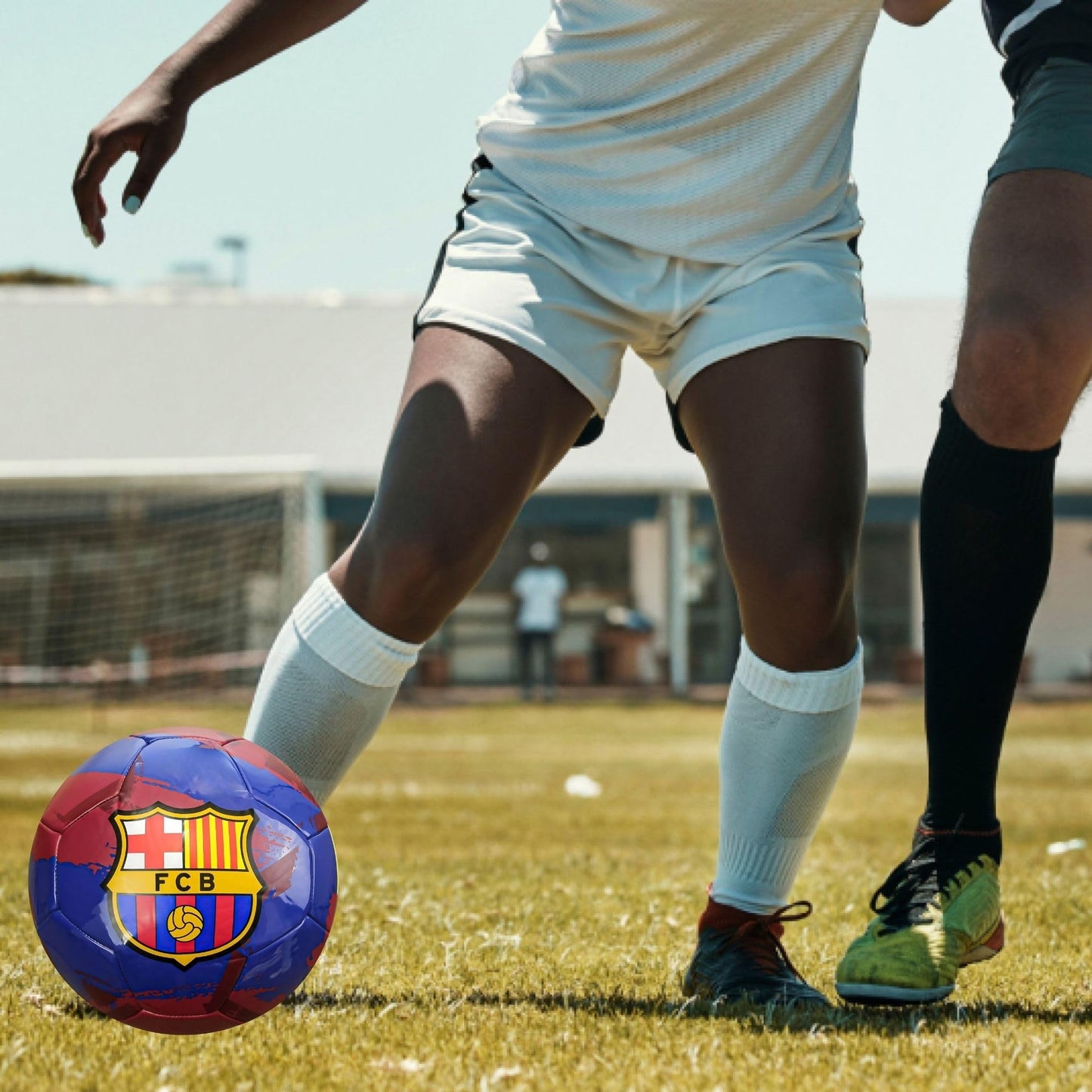 Icon Sports Officially Licensed FC Barcelona Size 5 Regulation Brush Navy Blue Soccer Ball