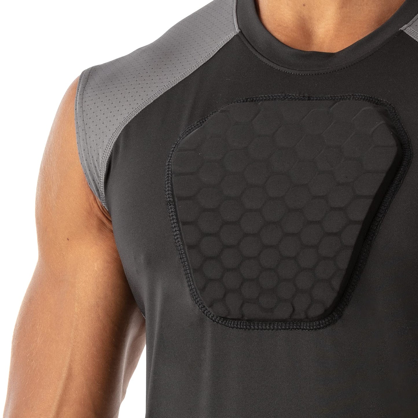 McDavid Chest Protector, HEX Baseball Chest Protector Adult Sizes. Heart Guard Sternum Protection Compression Shirts, Padded Football Shirt for Lacrosse, Softball, Paintball, Rugby & More Black