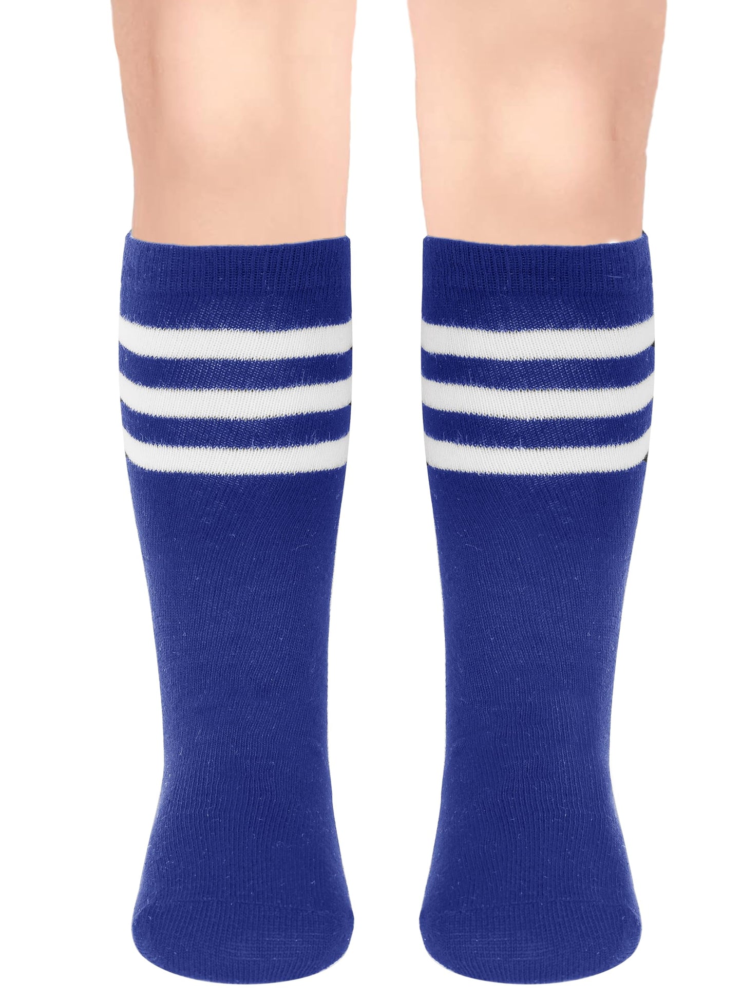 ENBAOHUI Toddler Soccer Socks Kids Tube Socks Girls Boys Knee High Sock Black/White/Blue/A-Grey/A-Black 4-7T