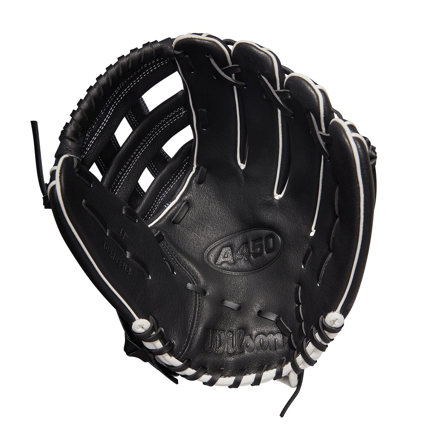Wilson 2022 A450 12" Outfield Baseball Glove - Black/Red/Blue, Left Hand Throw
