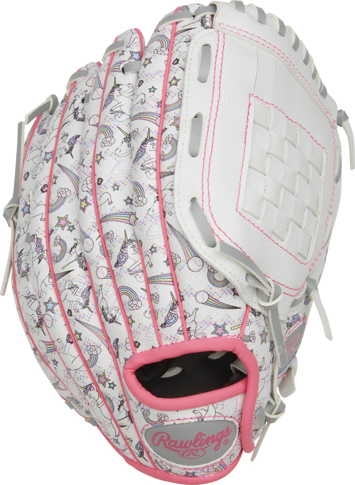 Rawlings | PLAYERS SERIES Youth Softball Glove | Right Hand Throw | 10" - Basket Web | White/Unicorn