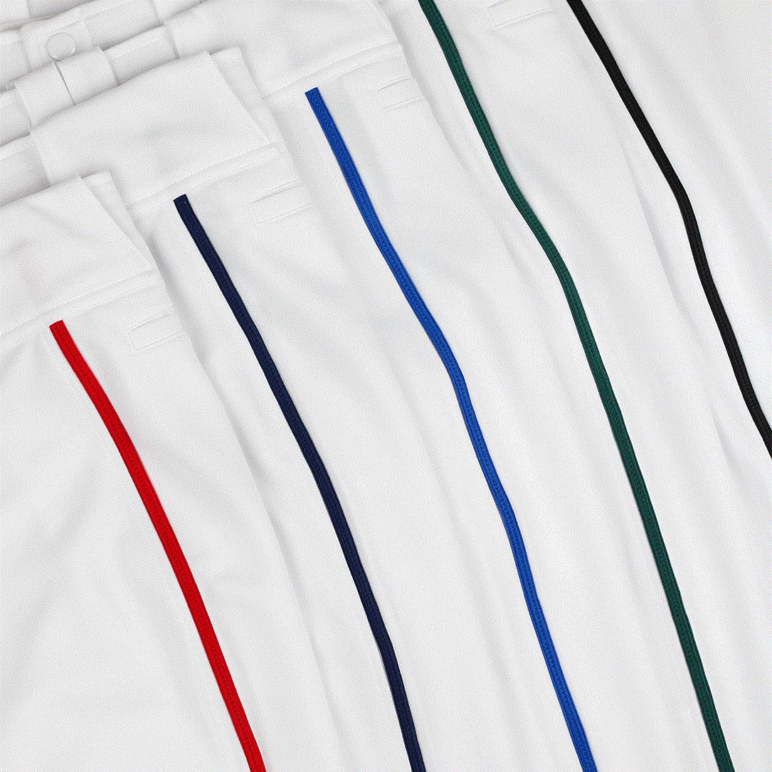 SSK Showcase Collection Flex Bottom Adult Baseball Pants | Adult Sizes Solid & Piped (US, Alpha, X-Large, Regular, Regular, White/Forest)