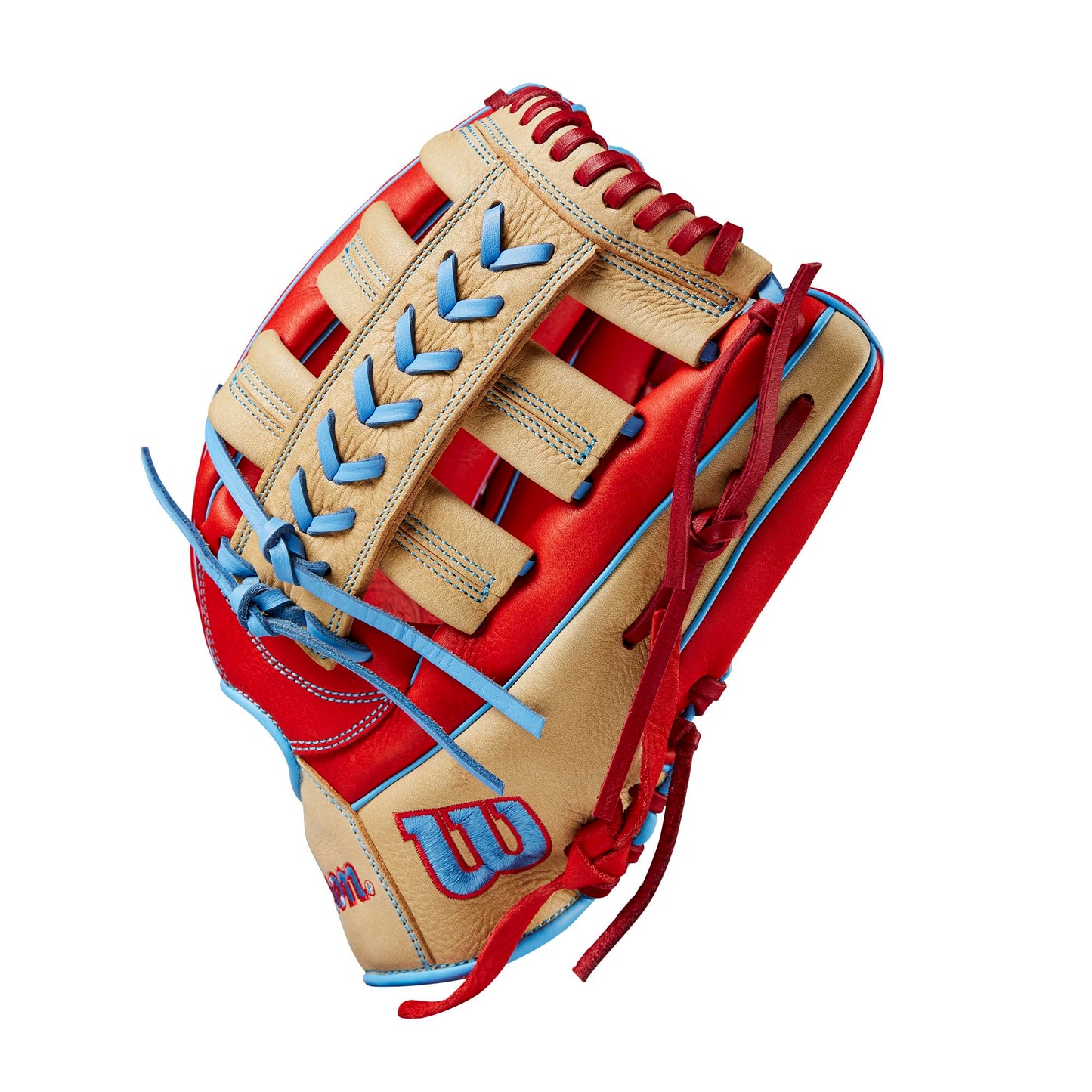 WILSON 2024 A1000 PF1892 12.25” Outfield Baseball Glove - Red/Blonde/Blue, Right Hand Throw