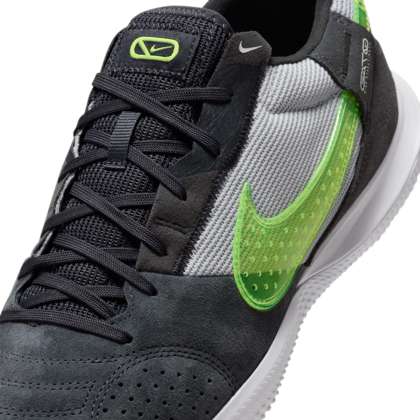 Nike Streetgato Low-Top Soccer Shoes (DC8466-012, Black/Volt) Size 10.5