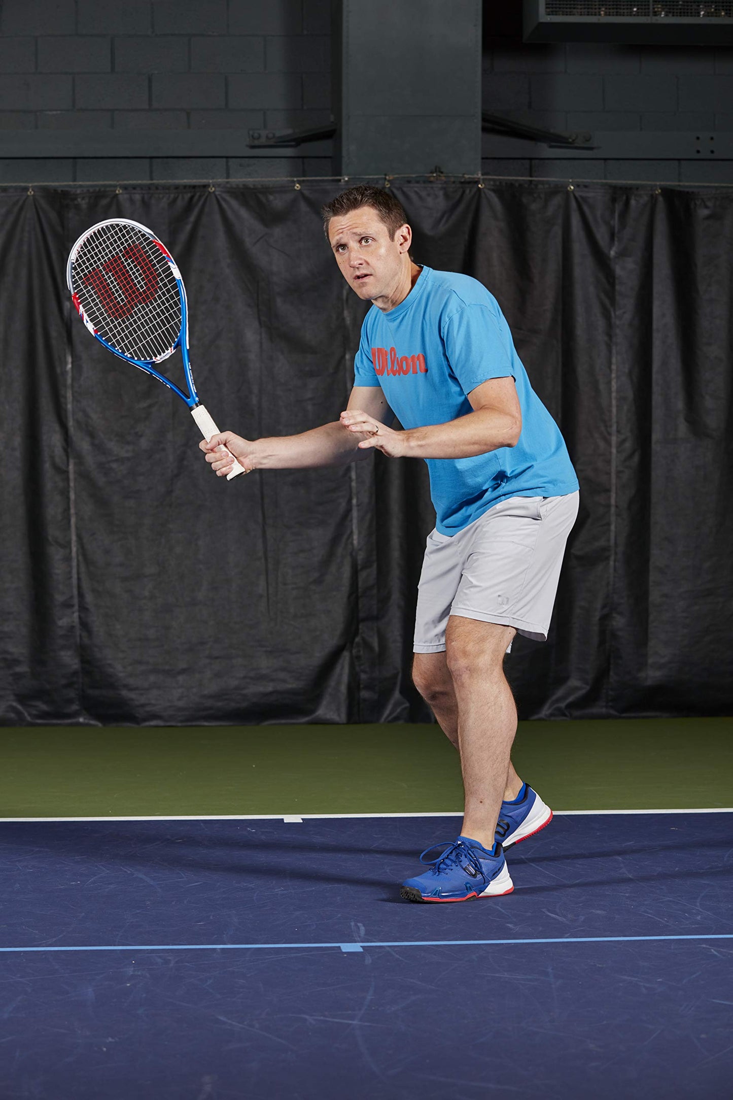 Wilson US Open Adult Recreational Tennis Racket - Grip Size 3 - 4 3/8", Red/White/Blue