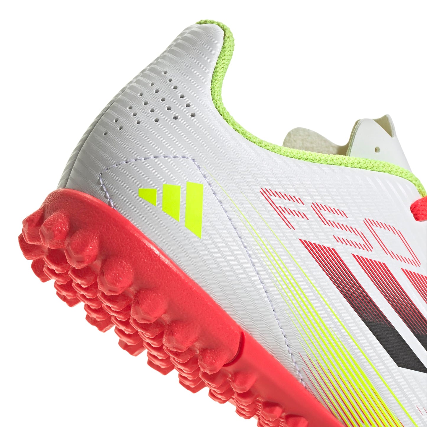 adidas F50 Club Turf Sneaker, White/Black/Solar Yellow, 6 US Unisex Big Kid