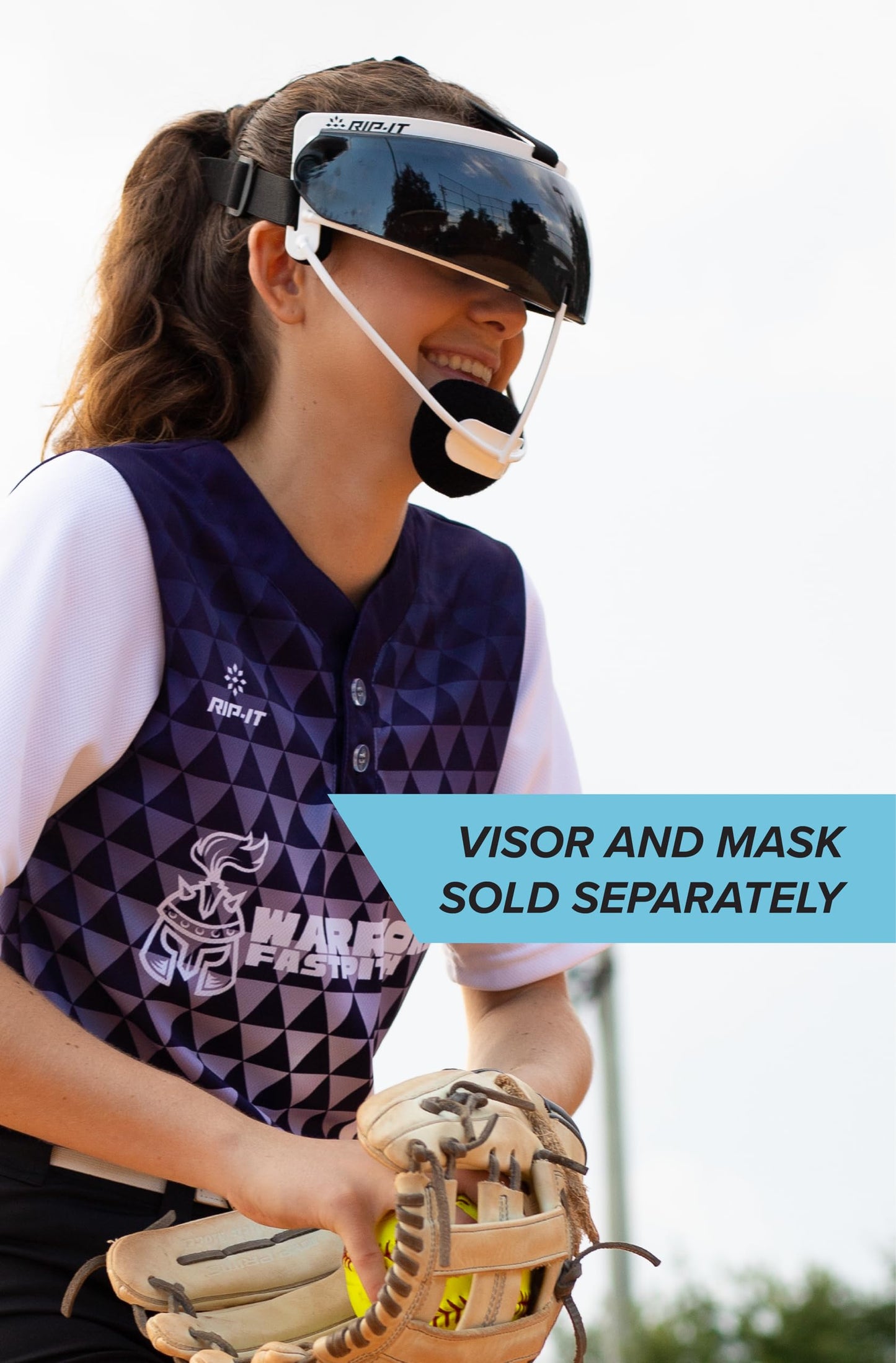 RIP-IT Softball Fielder's Mask Visor - Fits All RIP-IT Defense Fielder’s Masks | Visor for Softball Face Mask