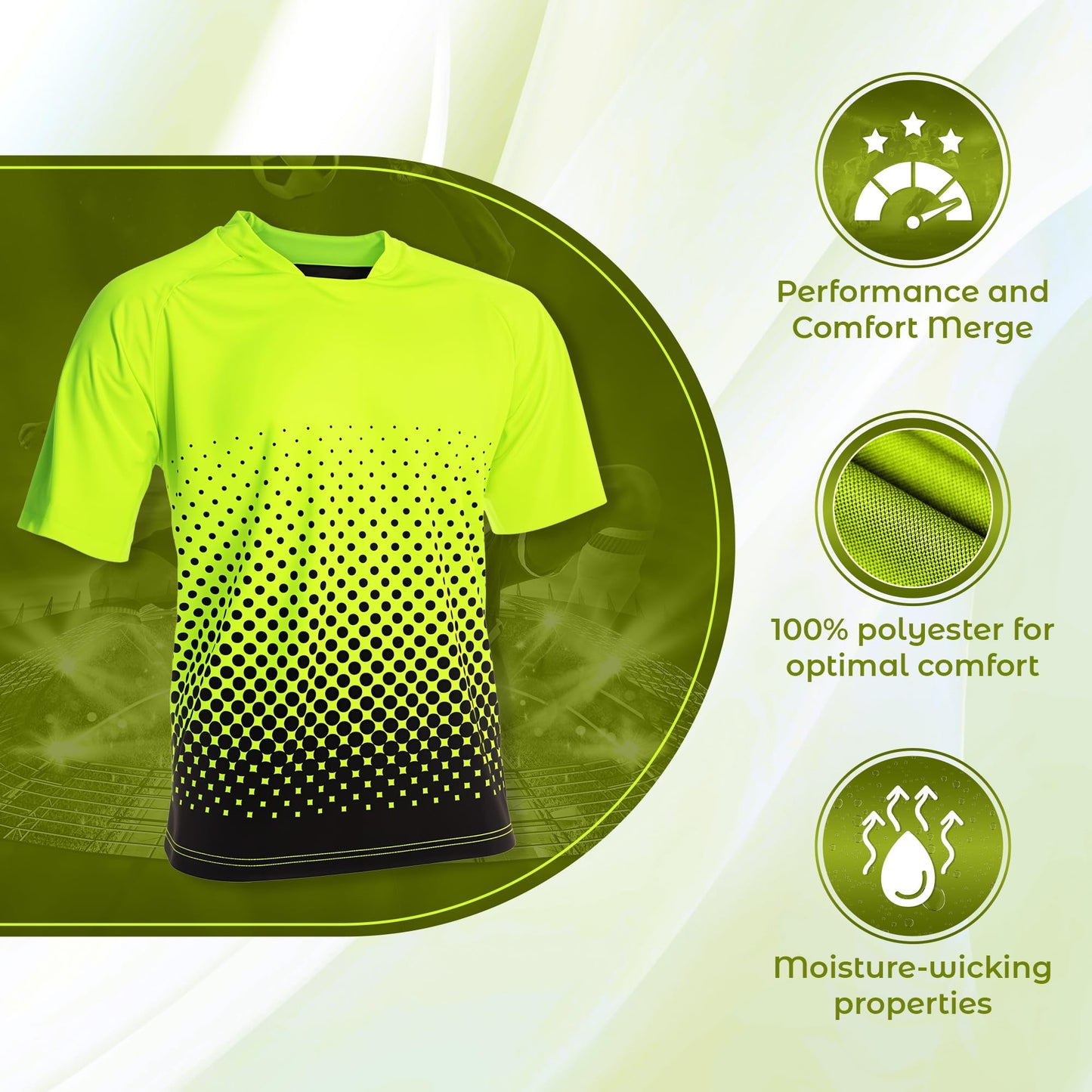 Ventura Short Sleeve Goalkeeper Goalie Jersey - Moisture-Wicking, Lightweight, and Sublimated Design for Soccer Keepers Both Youth and Adults | Neon Green/Black, Size Youth Medium