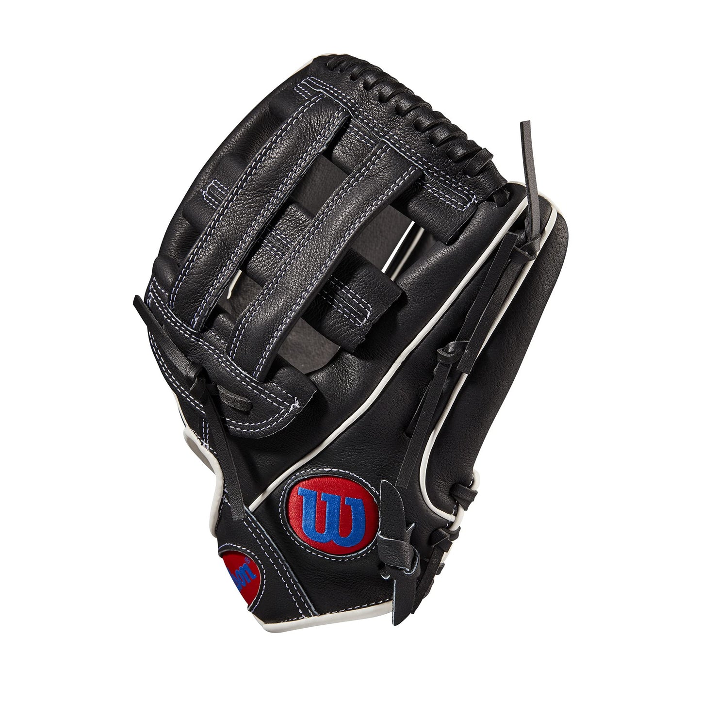 Wilson 2022 A450 12" Outfield Baseball Glove - Black/Red/Blue, Left Hand Throw