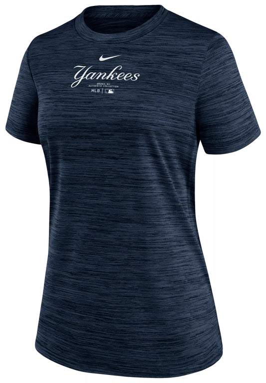 Nike Women's MLB Authentic Collection Velocity T-Shirt (US, Alpha, X-Large, Regular, Regular, Navy, New York Yankees)