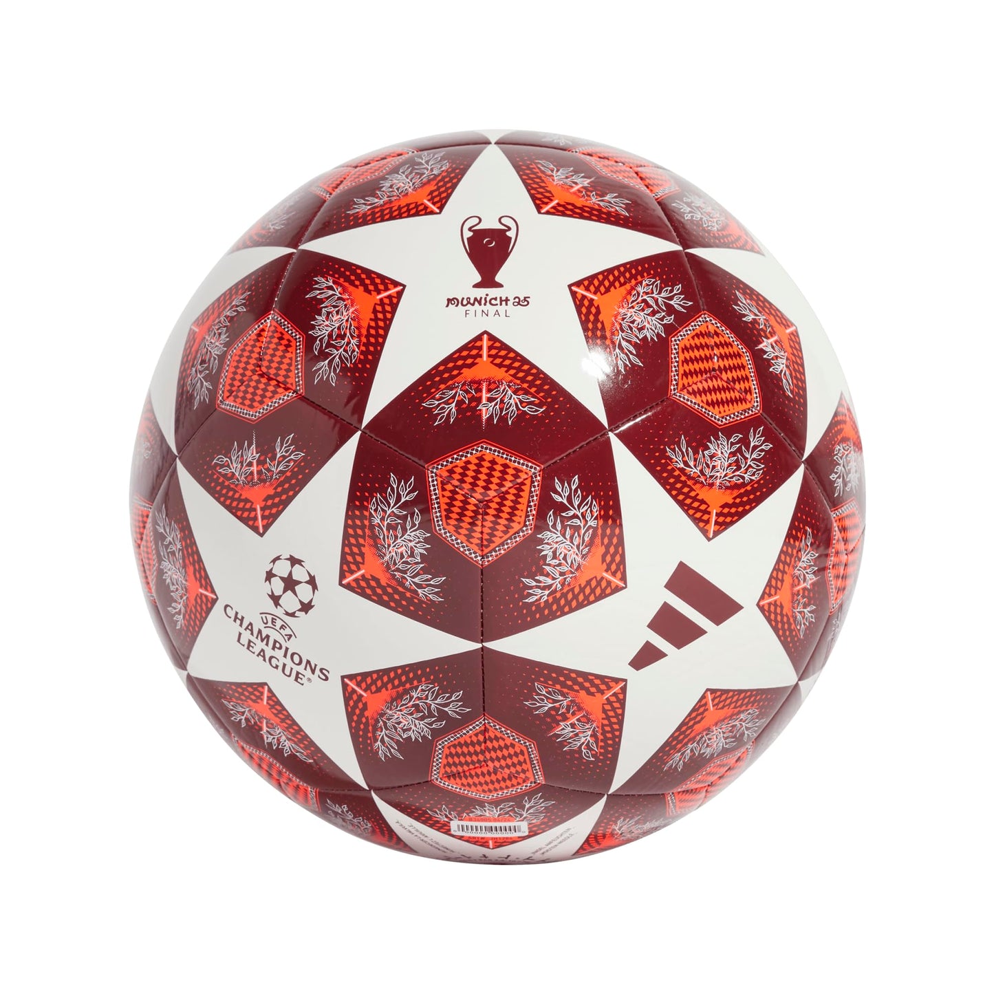 adidas Unisex-Adult UCL Club Soccer Ball,White/Solar Red/Collegiate Burgundy,5