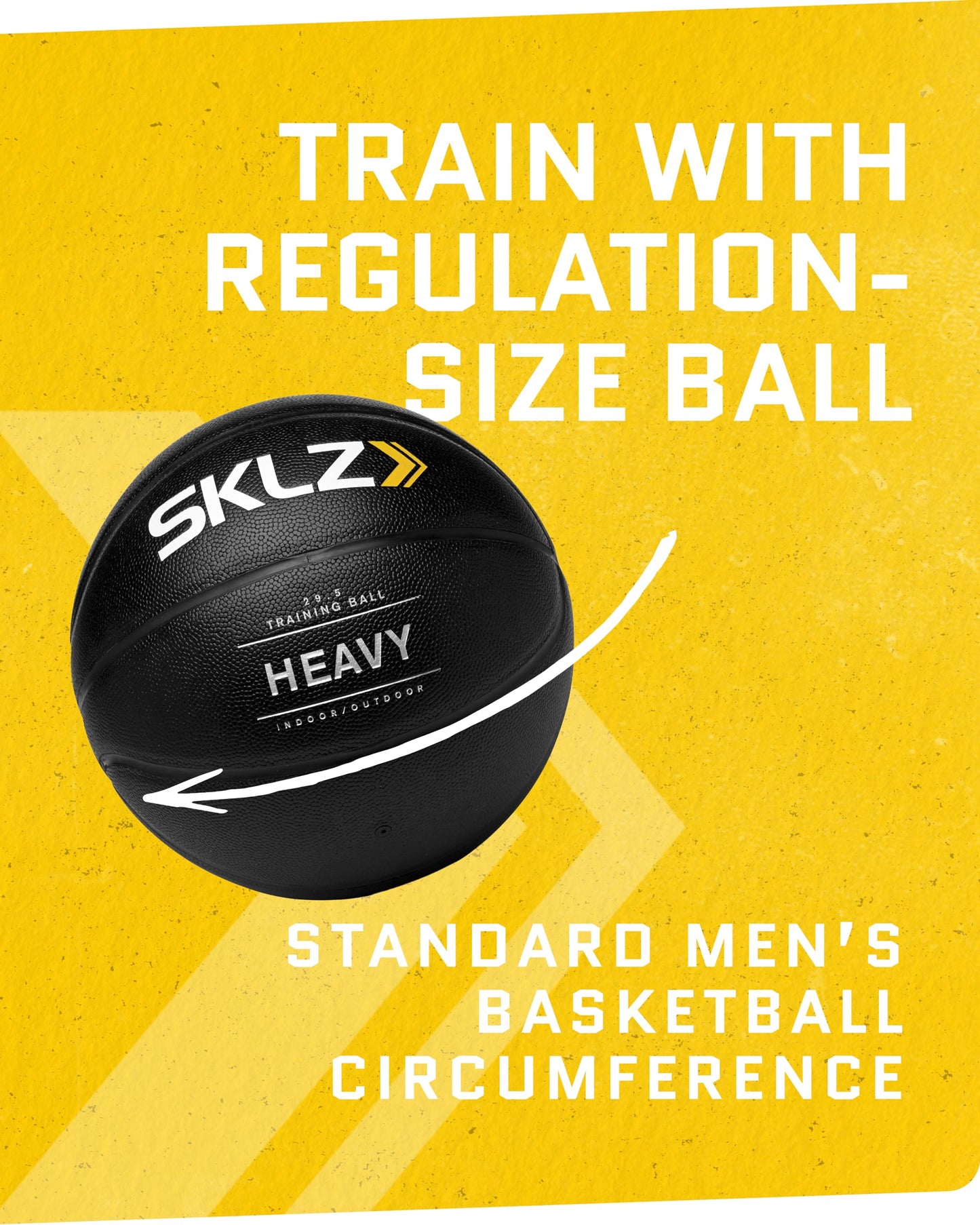 SKLZ Weighted Training Basketball, 29.5" - 3-lb Heavy Training Ball - Black, Quality Faux Leather Construction - Durable & Wear-and-Tear Resistant Dribbling Trainer for Indoor or Outdoor Use