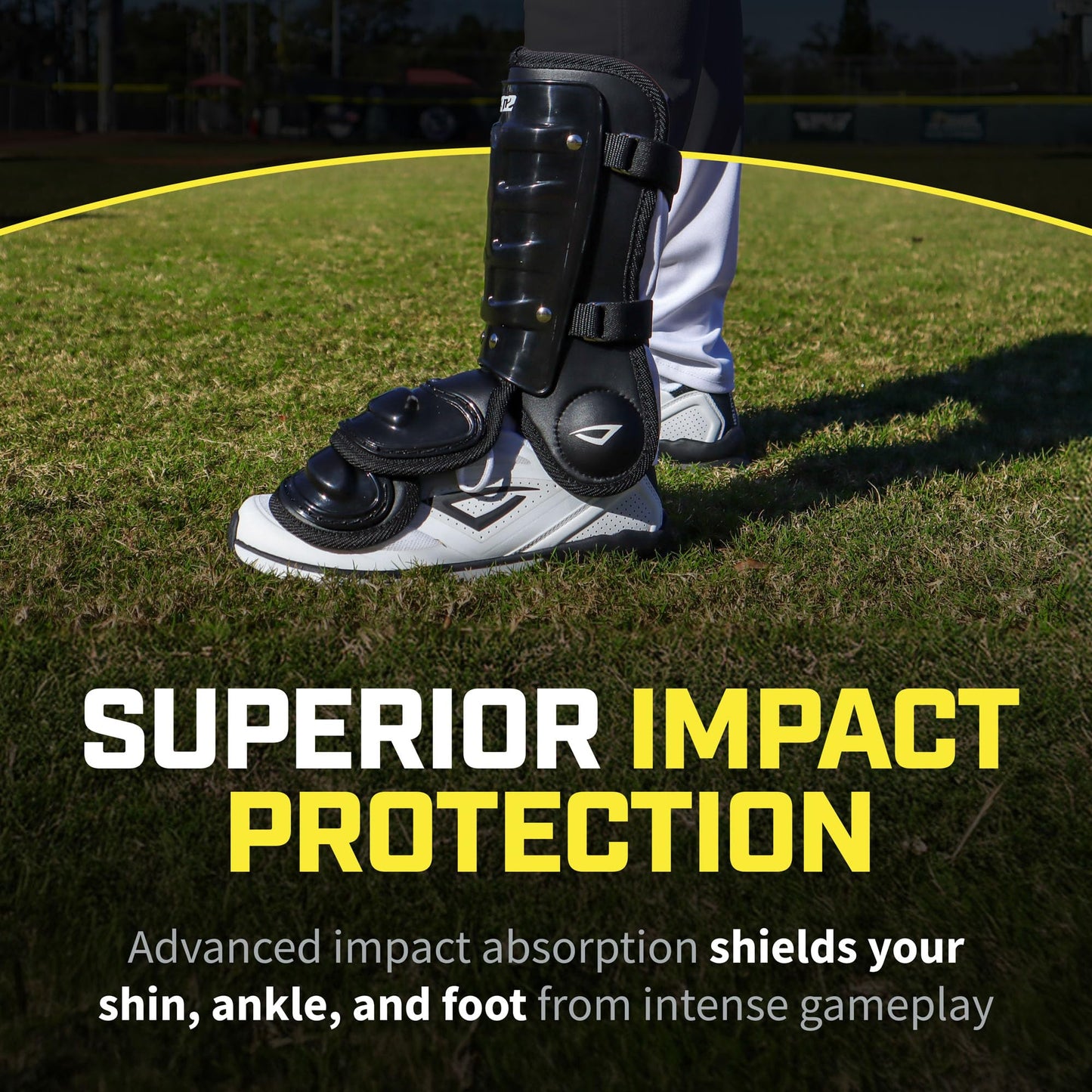 3N2 Batters Pro Clutch Leg Guard for Baseball or Fastpitch Softball, Fully Adjustable Shin, Ankle and Foot Protection, Quick-Release Buckles - Ambidextrous - Royal