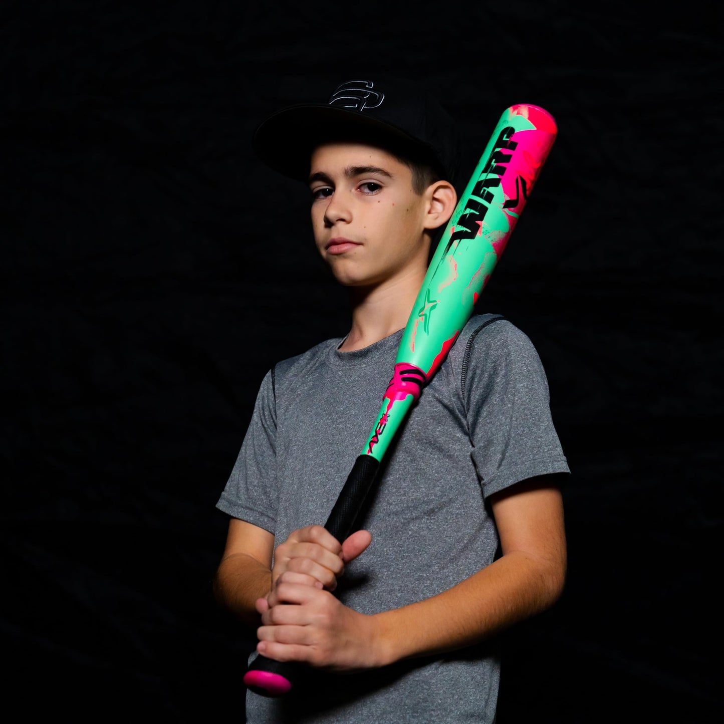 Axe | Warp | USSSA Youth Baseball Bat | Drop -10/-8/-5 | 3-Piece Composite | 2 3/4" Barrel | Green/Pink (Flared Handle, 29" (-10))