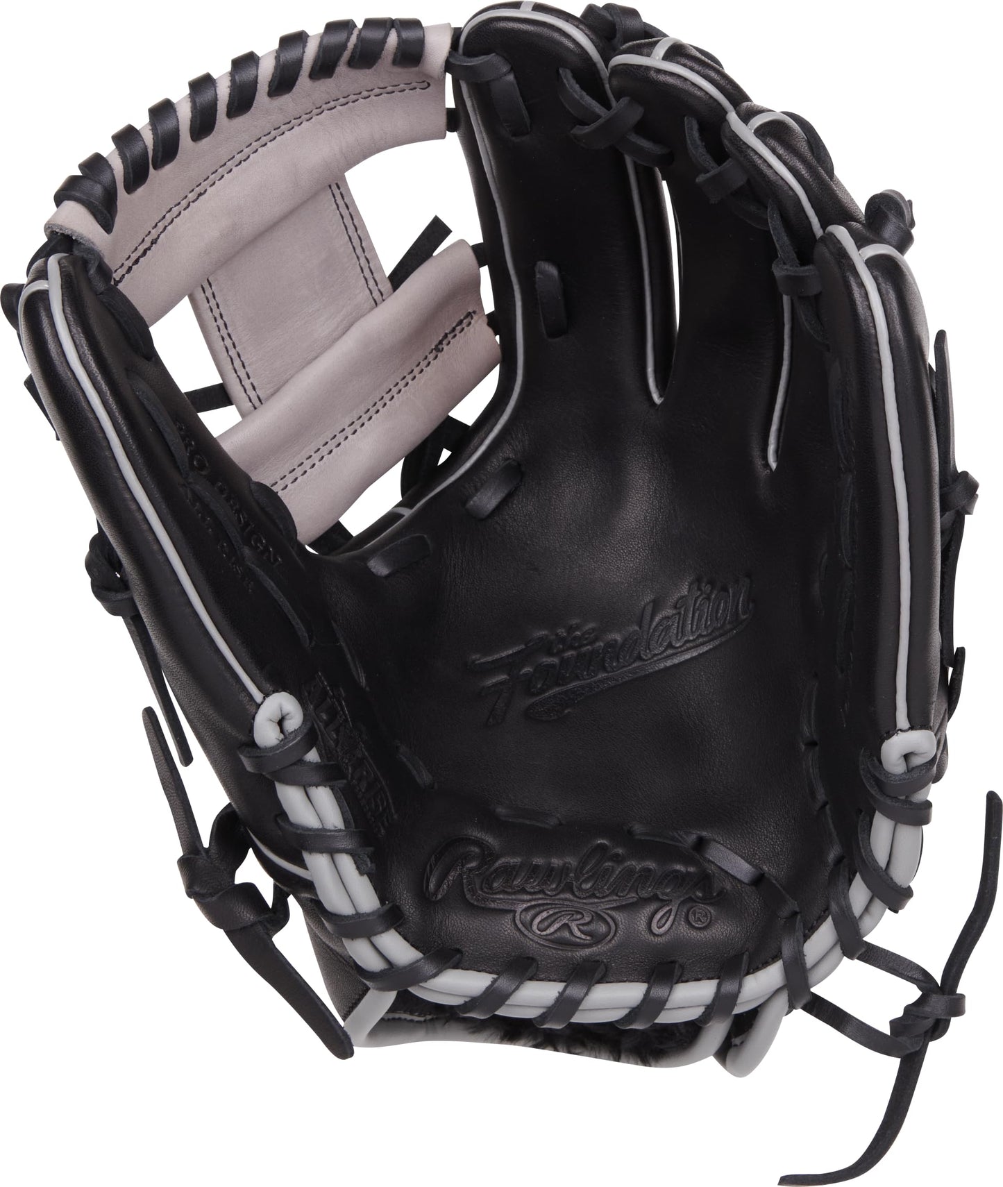 Rawlings | FOUNDATION Baseball Glove | Right Hand Throw | 11.5" - Pro I-Web | Black/Grey