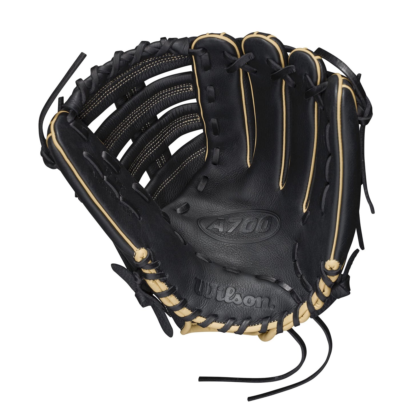 Wilson 2022 A700 12.5" Outfield Baseball Glove - Black/Blonde/White, Right Hand Throw